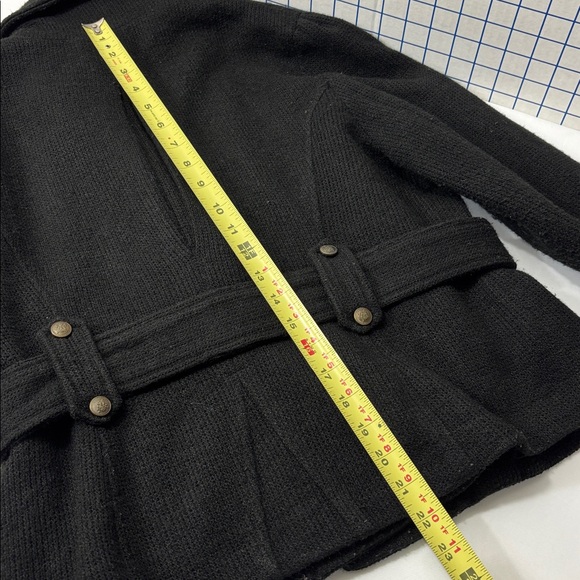 Black Military-Style Button Front Knitted Blazer - Picture 13 of 14